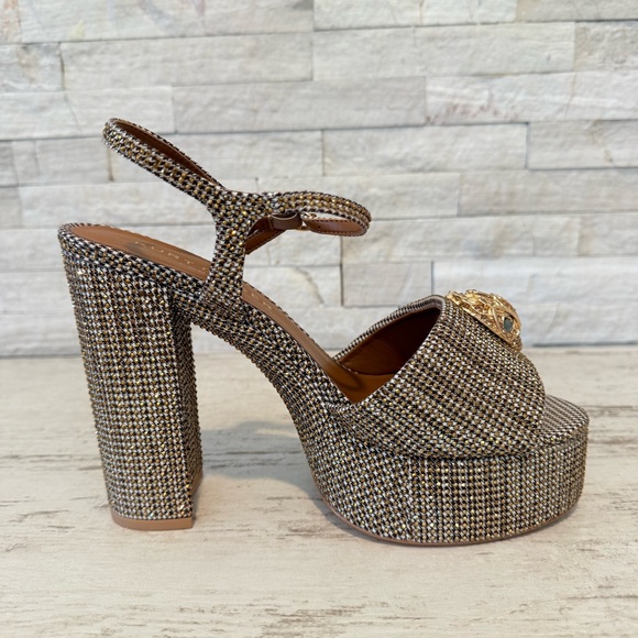 Kurt Geiger London Houndstooth Embellished KENSINGTON PLATFORM HEEL Size 39 NEW - Picture 10 of 16